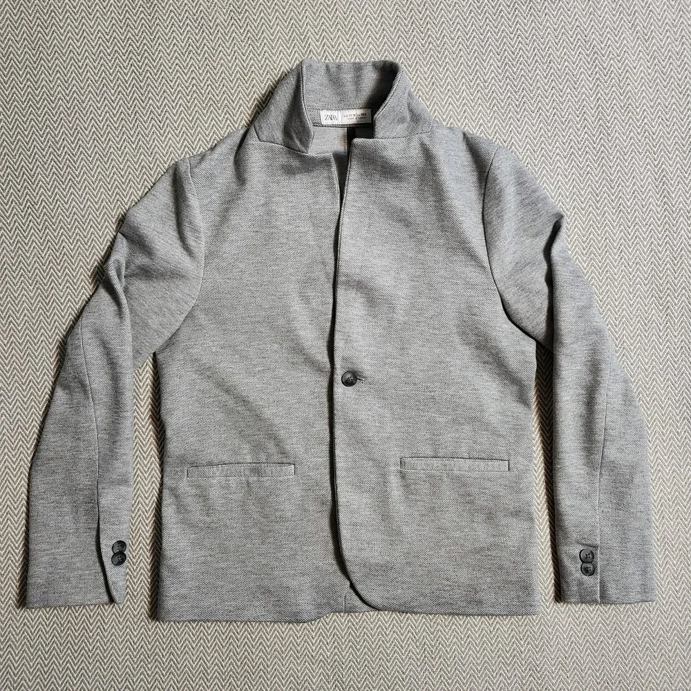 Zara Boys Blazer Gray Size 11-12 Academia Sports Coat Party Semi Formal